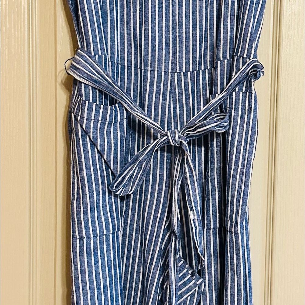 beachlunchlounge Blue and White Striped Jumpsuit
